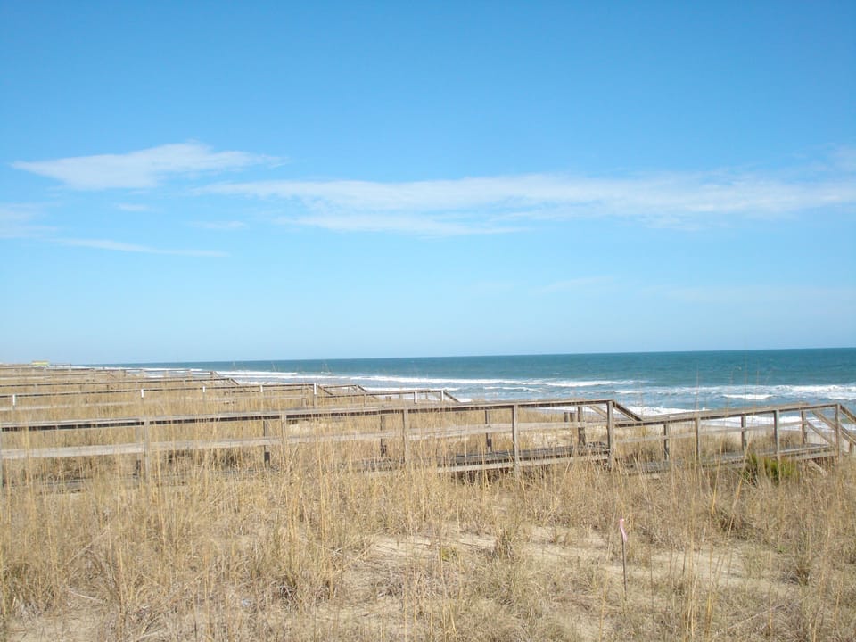View up the beach from the beach access