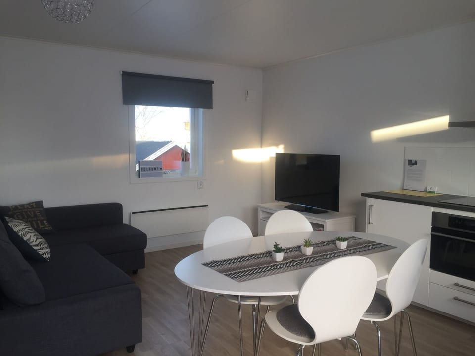 Superior Studio Suite, 1 Bedroom, Kitchen, Ground Floor | Living room | Flat-screen TV, heated floors