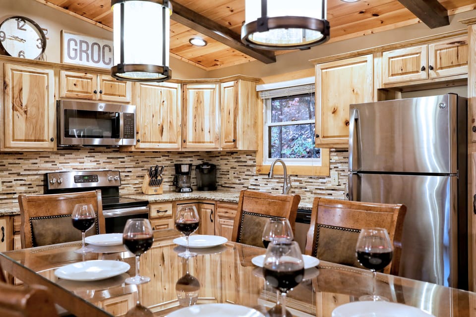 Comes with a fully stocked kitchen