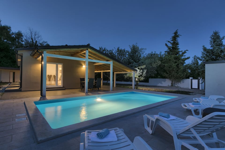 Swimming pool in the evening