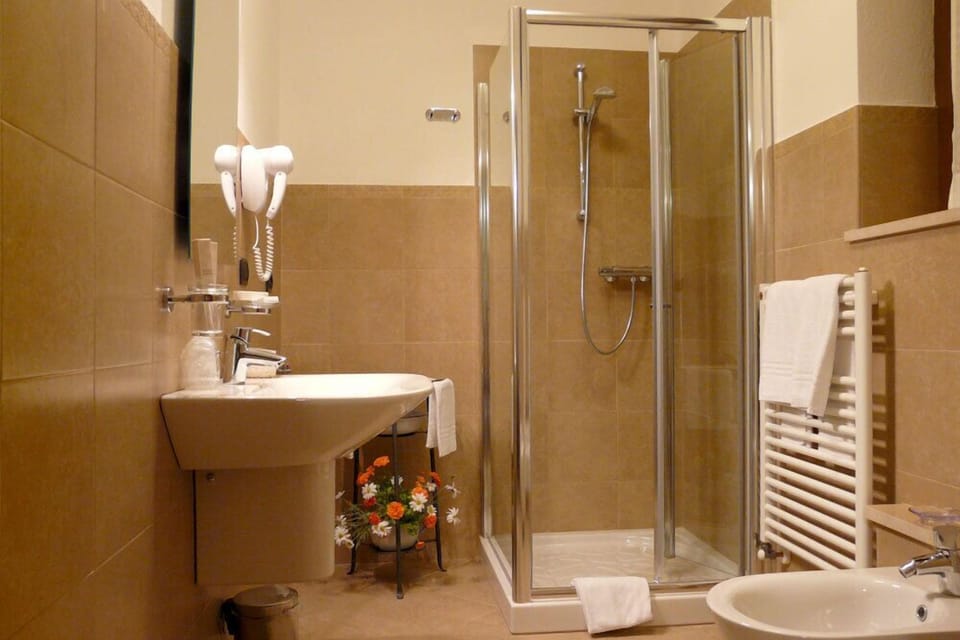 Comfort Double Room, Garden View | Bathroom | Shower, free toiletries, hair dryer, slippers