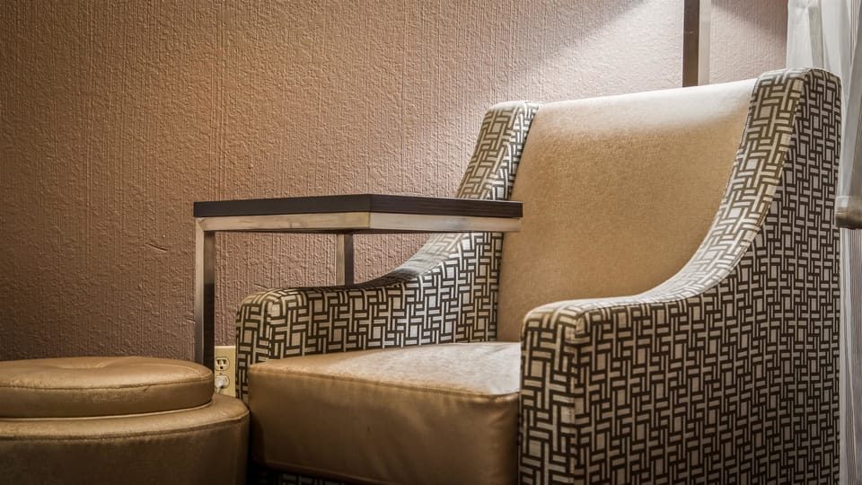 Premium bedding, desk, blackout drapes, iron/ironing board