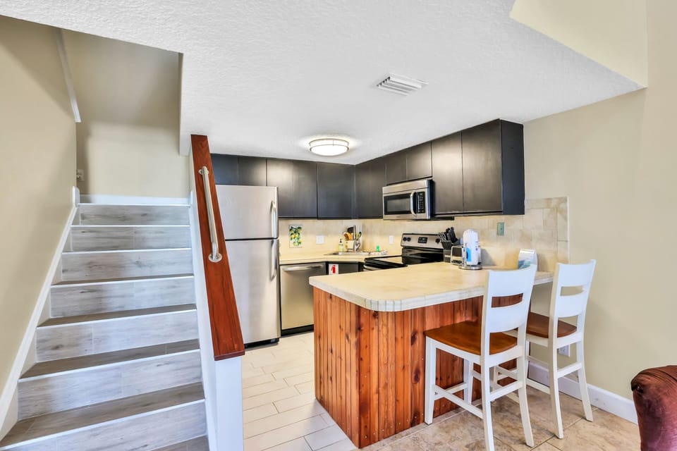 Two-story unit with stairs
