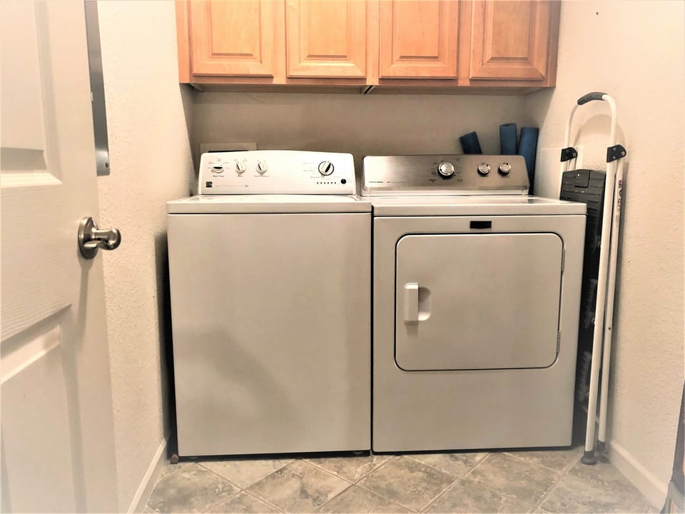 In condo washer and dryer.