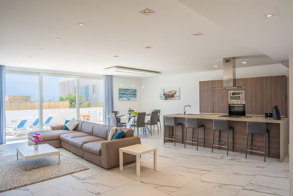 Kitchen, Living and Dining Area