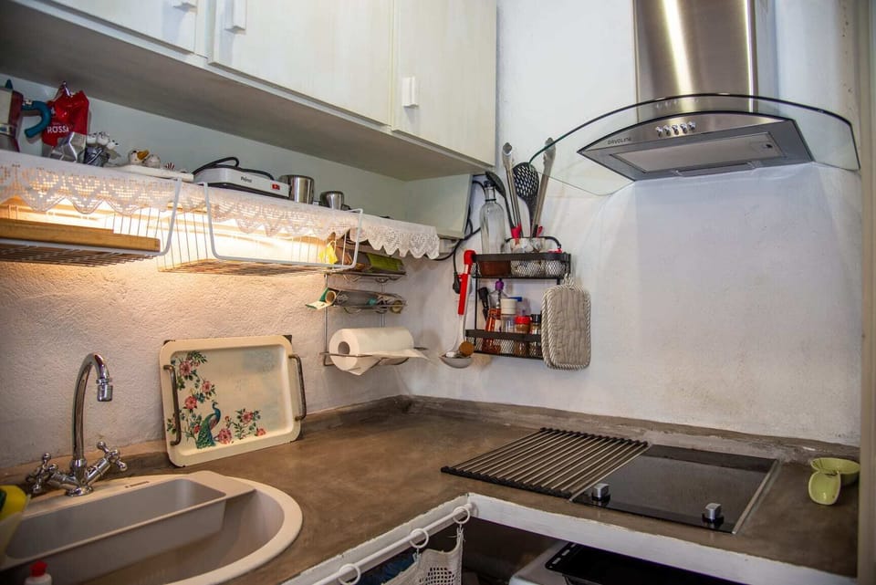 The practical kitchenette is fully equipped for your cooking needs