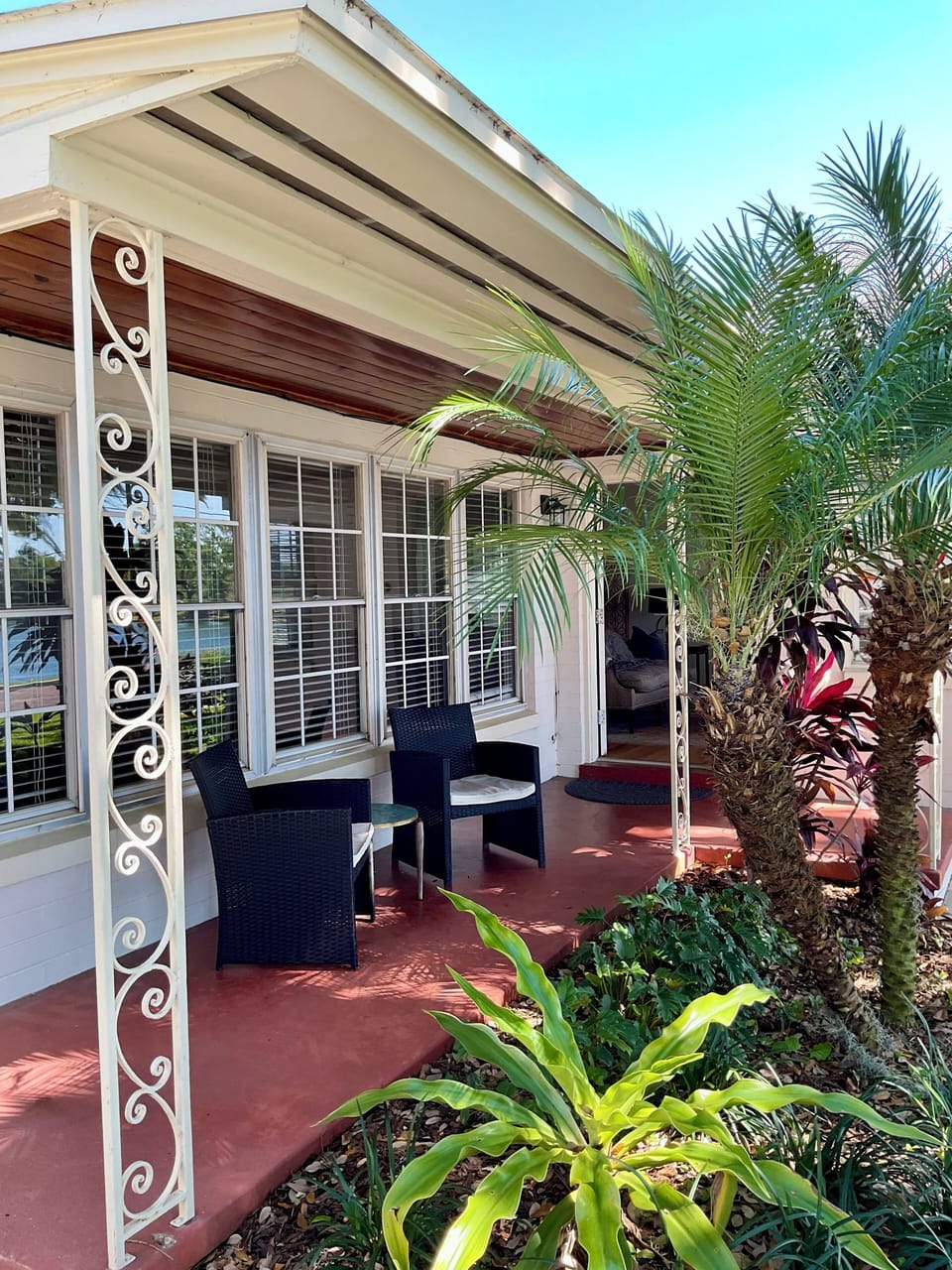 Front porch with expansive lake view
