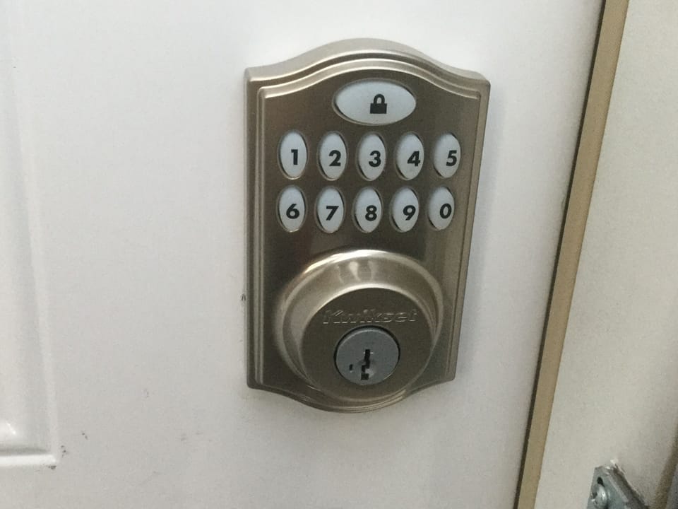 Look Mom, No Keys! All Keyless Entry. Check in when you want! 