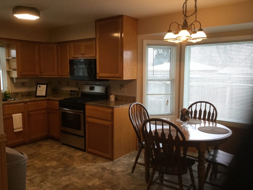 Spacious eating area; plenty of room for the family