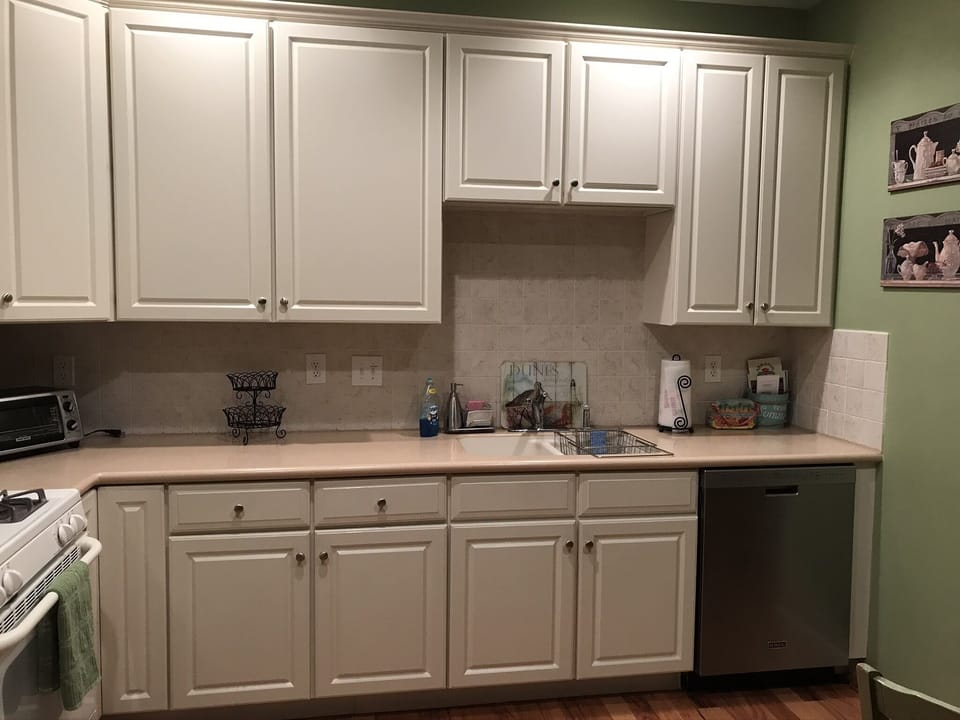 Kitchen sink area and dishwasher