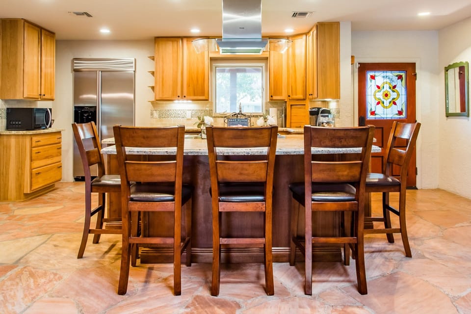 Gourmet Kitchen is set up to entertain the masses or a small intimate group. 