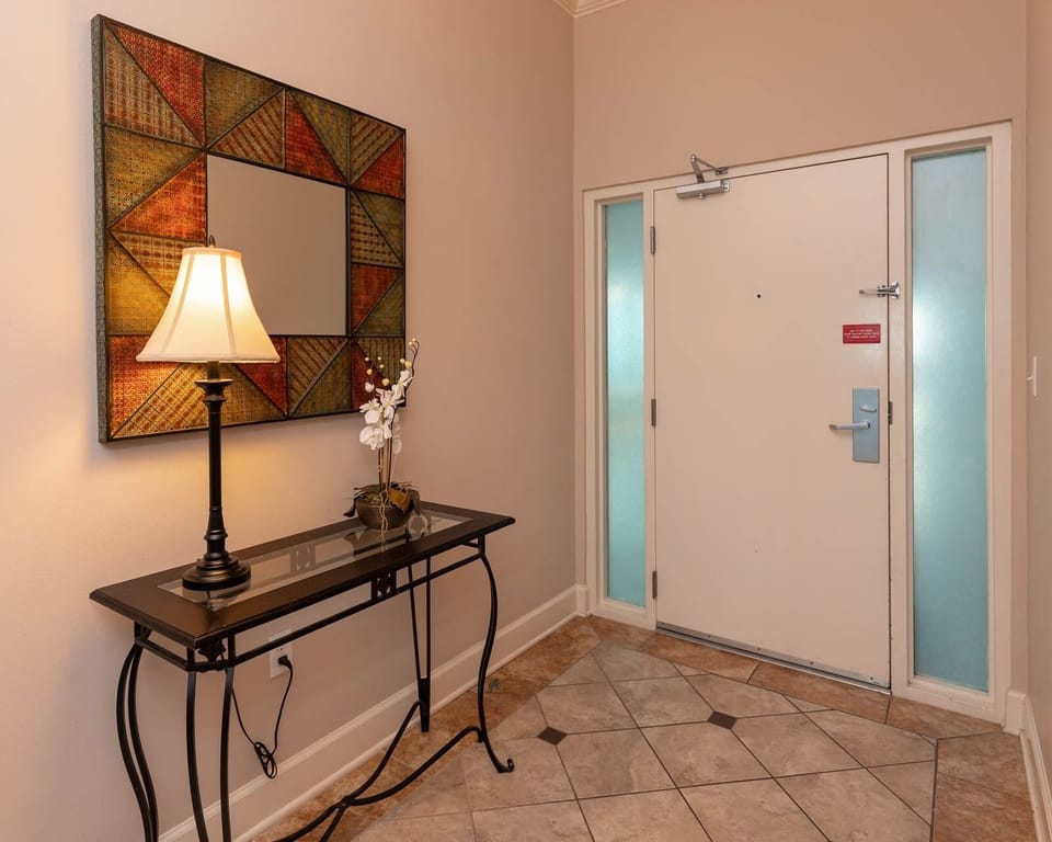 Step into a warm welcome with a stylish entryway, setting the tone for your relaxing beach getaway