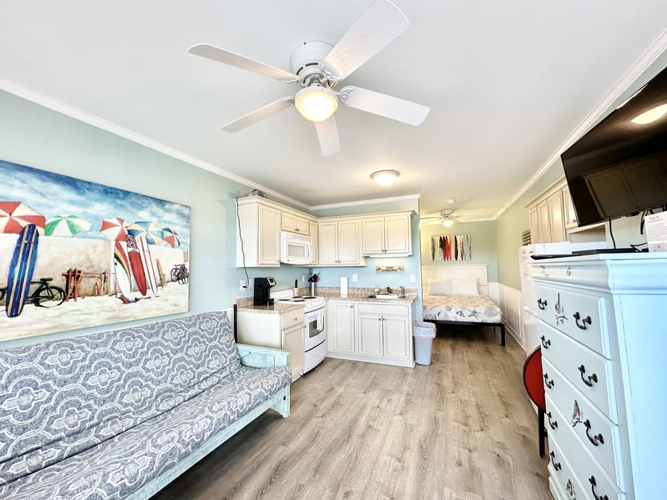300 sqft unit with kitchen.