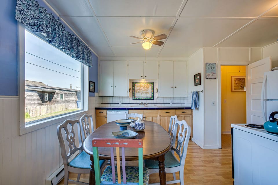 Bright and well appointed kitchen providing for all your culinary needs.
