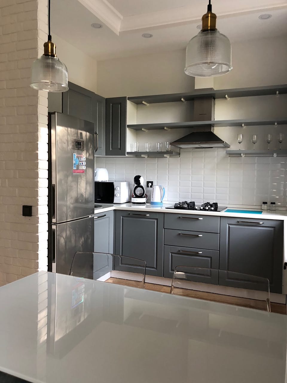 Exclusive Apartment, 1 Queen Bed with Sofa bed, Smoking | Private kitchen | Espresso maker, full-size fridge, microwave, stovetop