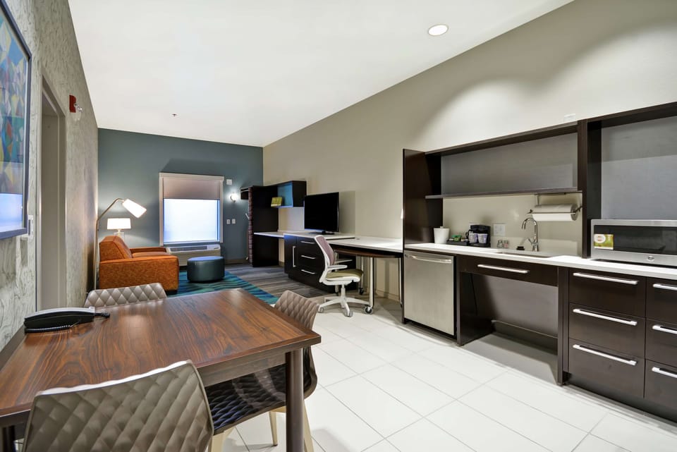 Suite, 1 Queen Bed, Accessible (Mobility & Hearing, Roll-in Shower) | Desk, blackout drapes, iron/ironing board, free wired internet