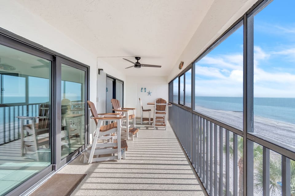 Private Beachside Balcony with Table and Chairs