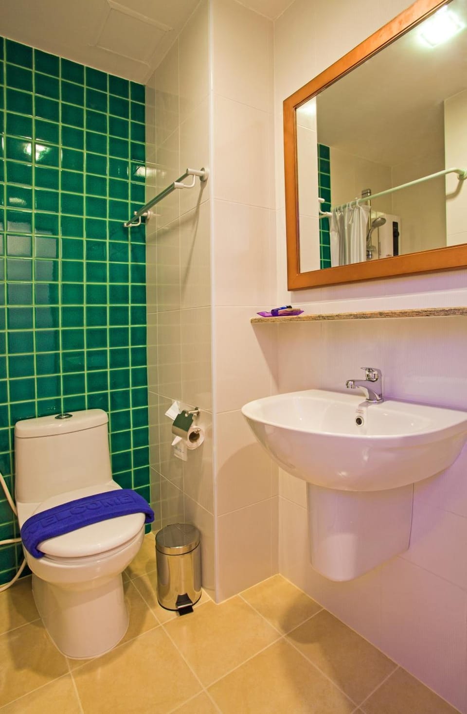 Shower, free toiletries, towels