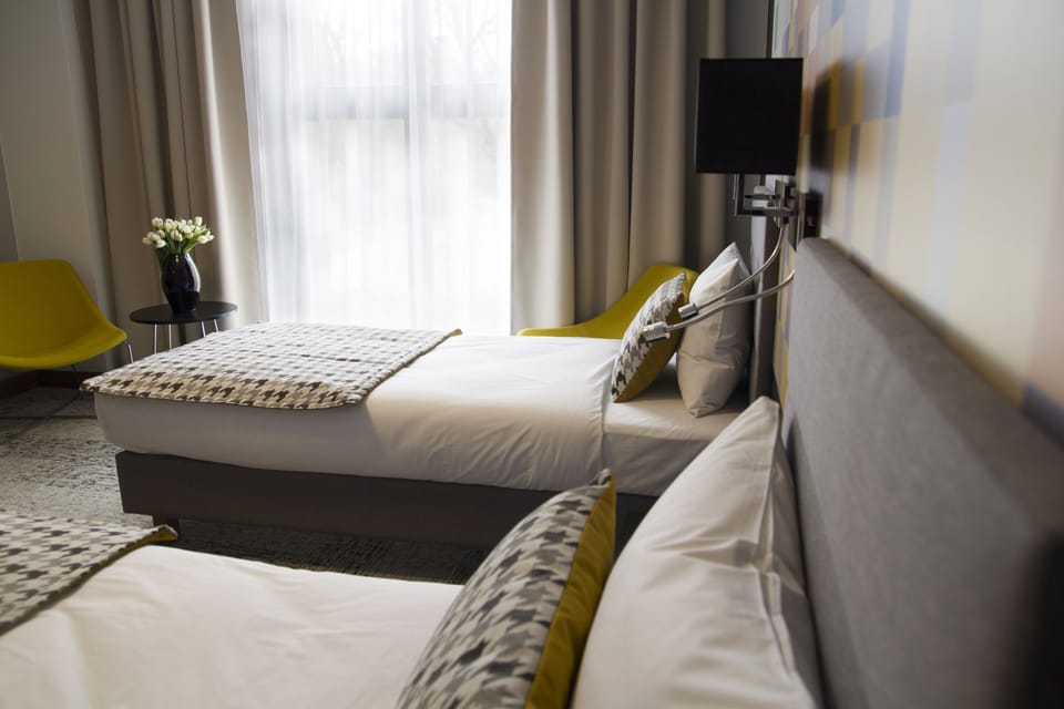 Standard Twin Room | Desk, blackout drapes, soundproofing, iron/ironing board