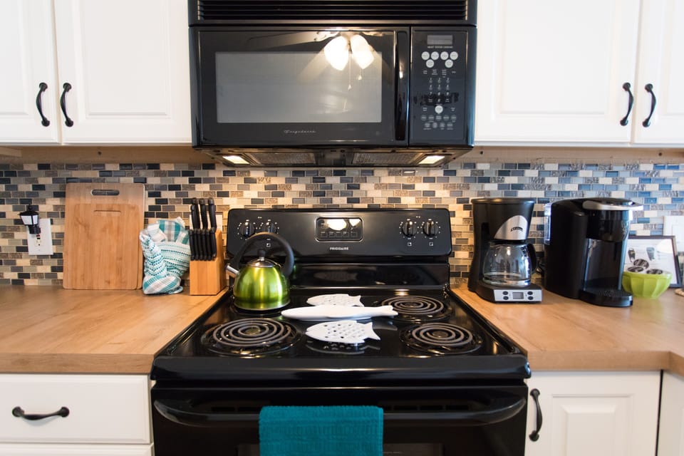All you need to cook for the entire family. Xtra dishes+cutting boards+knives...