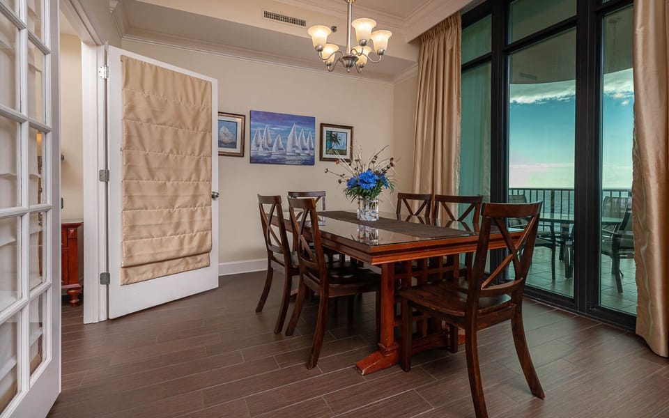 Gather your family around the elegant dining table to share laughter and create lasting memories