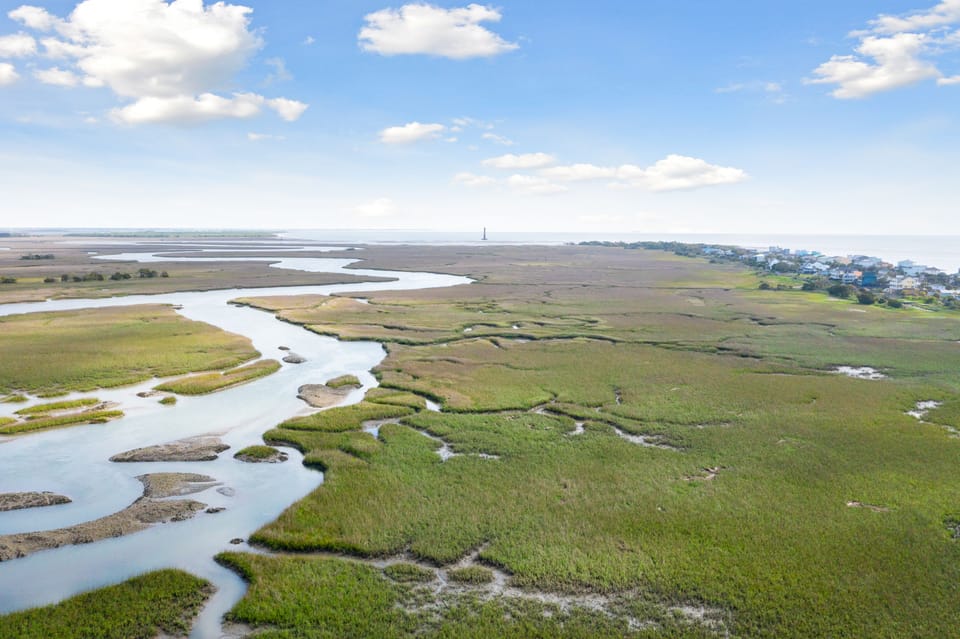 Aerial View of Morris Island Lighthouse & Folly Beach