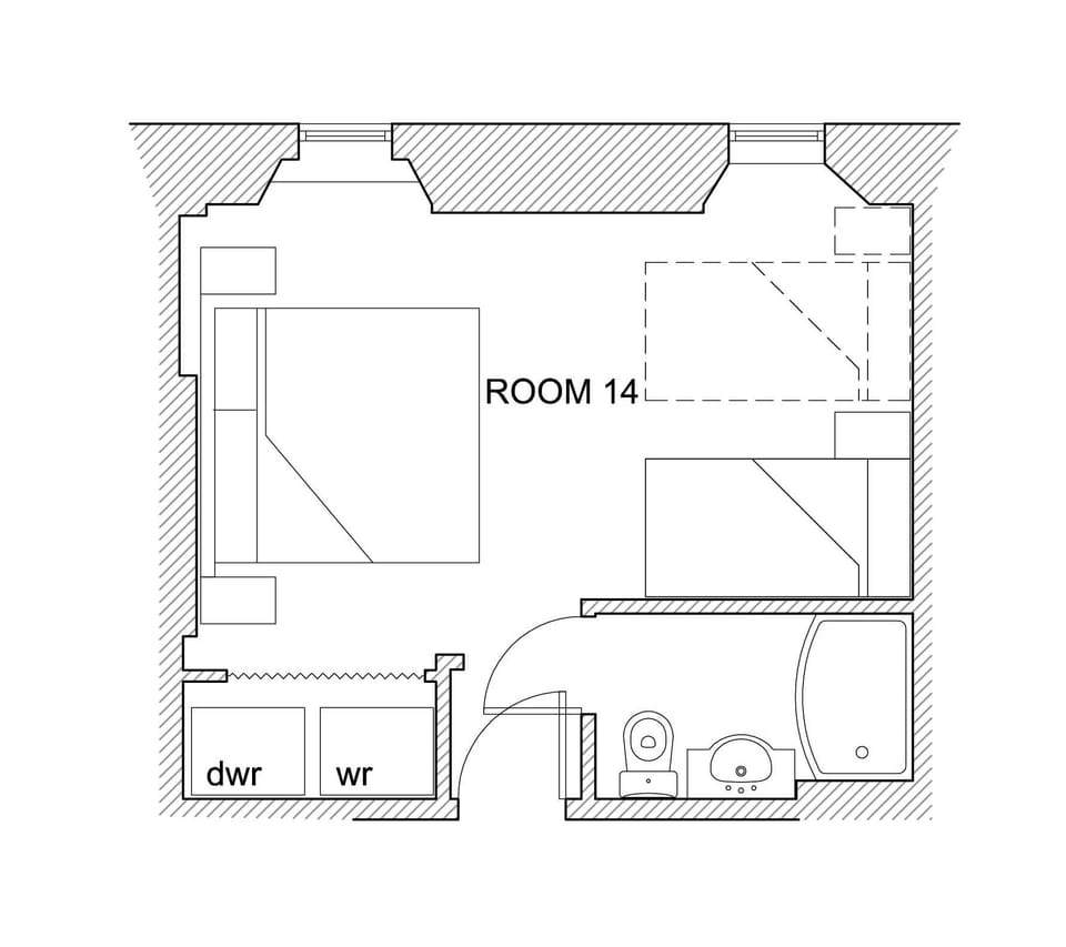 Standard Double Room (Rear View, 2nd floor) | Floor plan