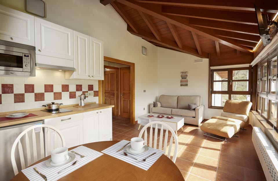 Superior Apartment, 1 Double Bed with Sofa bed, Mountain View | Living room | 20-inch flat-screen TV with cable channels, TV