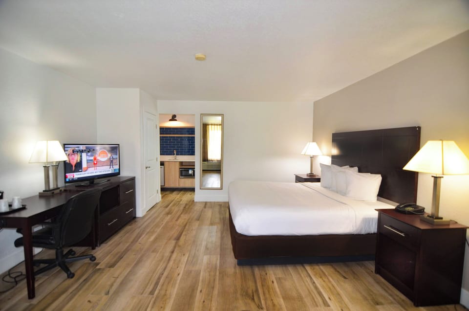 Room, 1 King Bed | Premium bedding, blackout drapes, soundproofing, iron/ironing board