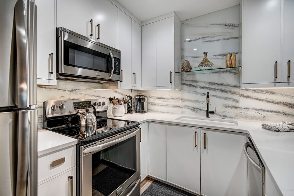 Indoors, Kitchen, Microwave, Oven, Refrigerator