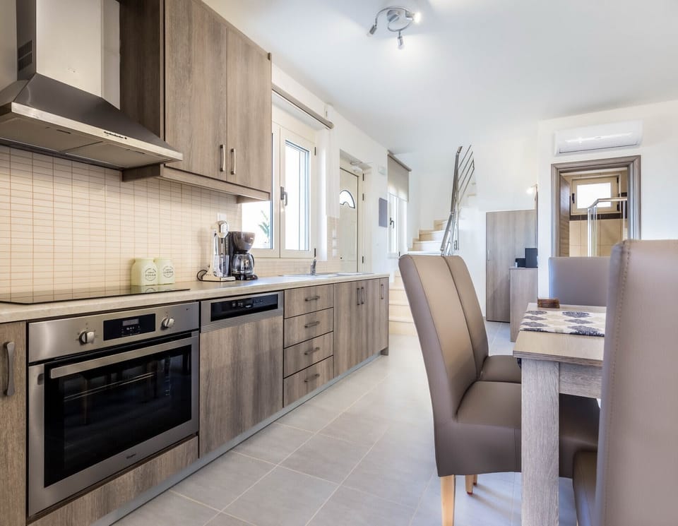 Open-plan fully equipped kitchen
