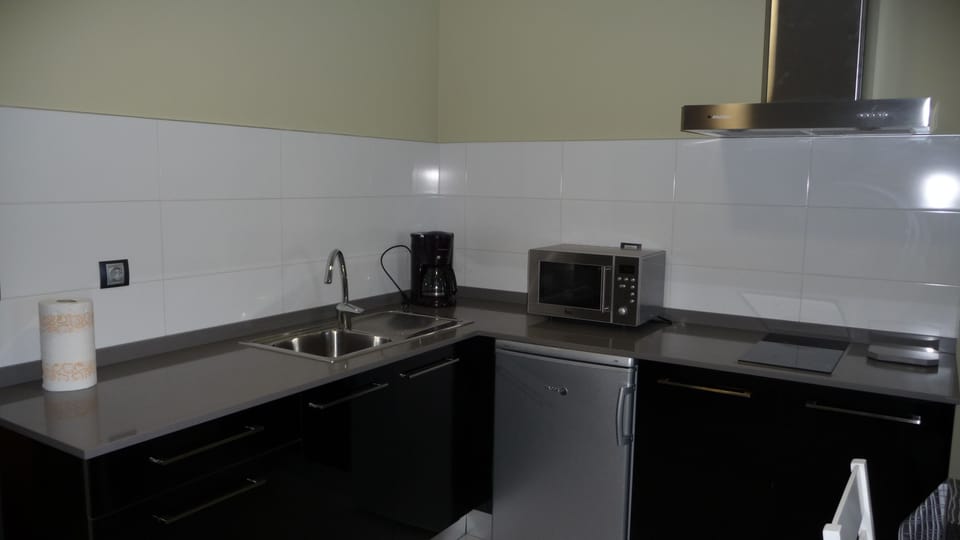 Apartment, 1 Bedroom, Terrace, Sea View | Private kitchen | Shared fridge, microwave