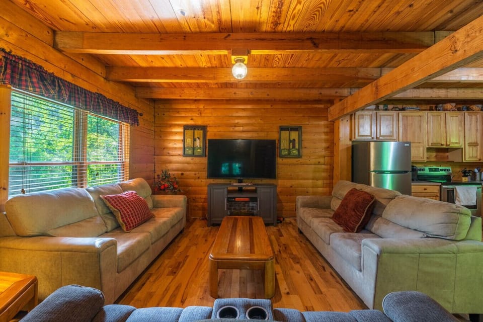 Living room with smart tv