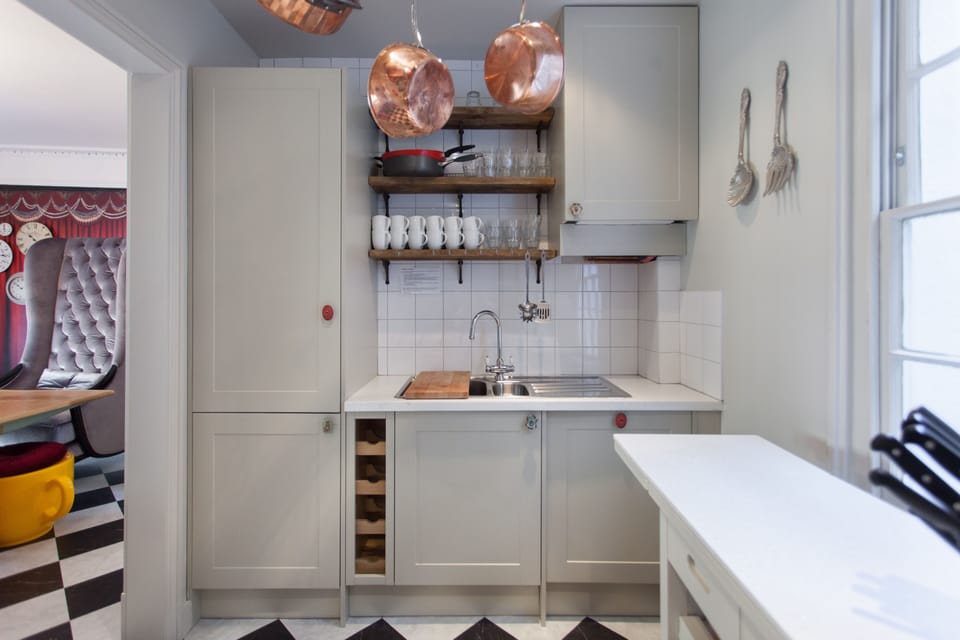 Main Kitchen with huge fridge & dishwasher