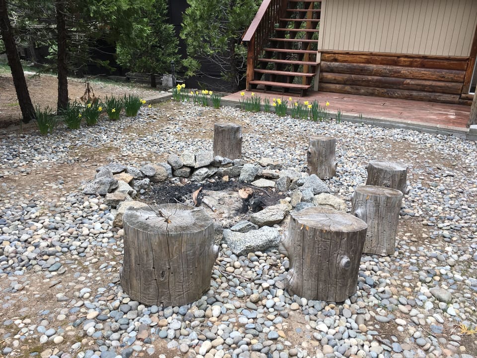 Fire pit available with free firewood when allowed.