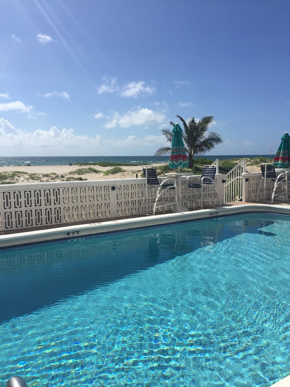 VIEW OF OCEAN FROM POOL PATIO