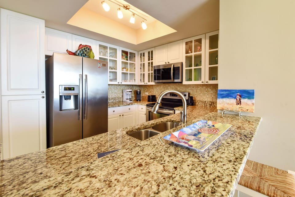 Silver Shells St. Croix 402 - Kitchen from Breakfast Bar