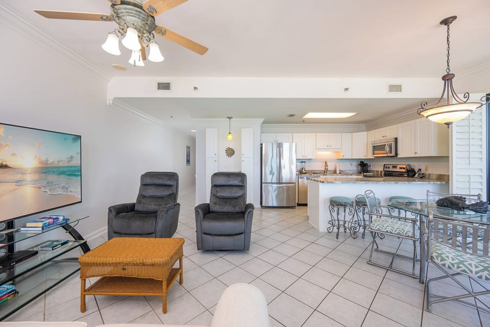 Two plush recliners invite you to relax as you watch your favorite show in the living room