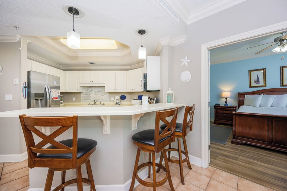 Wake up with morning coffee at the breakfast bar and get ready for a day of adventure