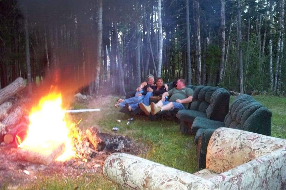 Relaxing by the fire pit in comfort