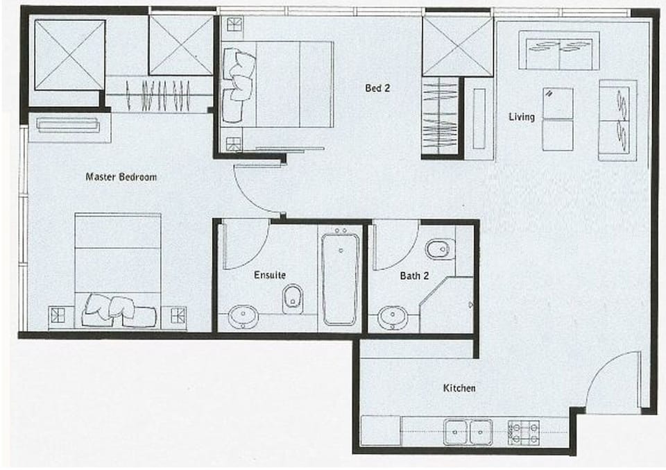 70msq Apartment Layout on floor 24