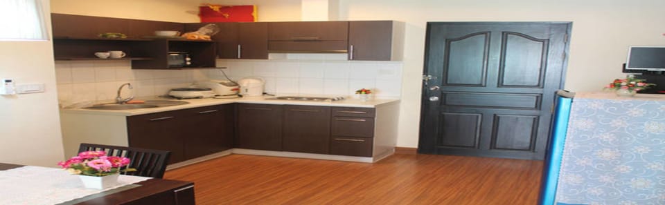 Comfort Apartment, 1 Queen Bed, Non Smoking, Kitchen | Private kitchen | Full-size fridge, microwave, stovetop, coffee/tea maker