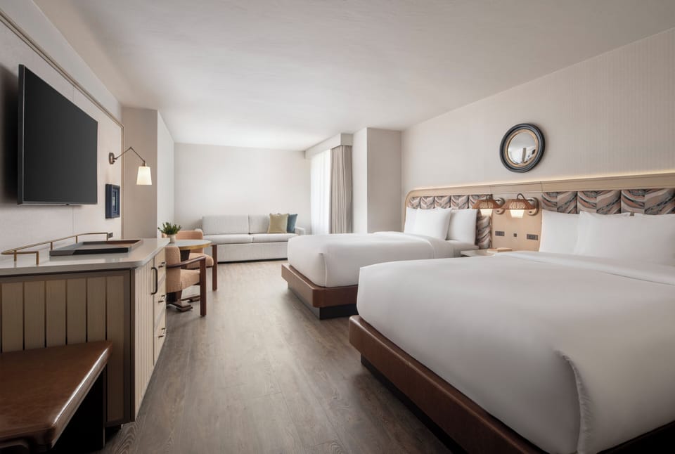 Deluxe Room, 2 Double Beds | Premium bedding, down comforters, pillowtop beds, in-room safe