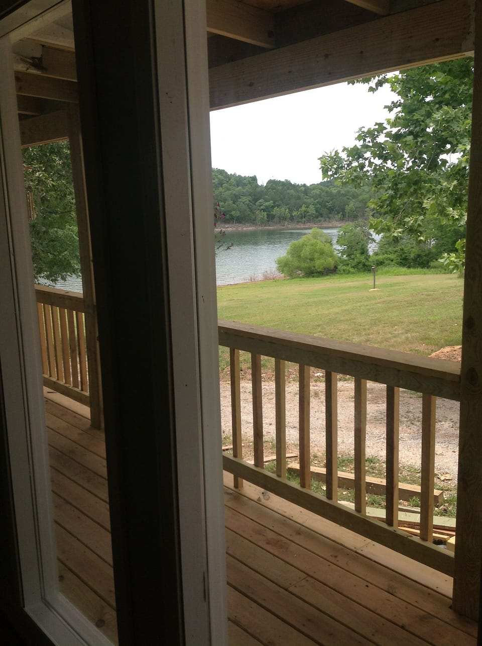 Lake & deck view from Queen bedroom.