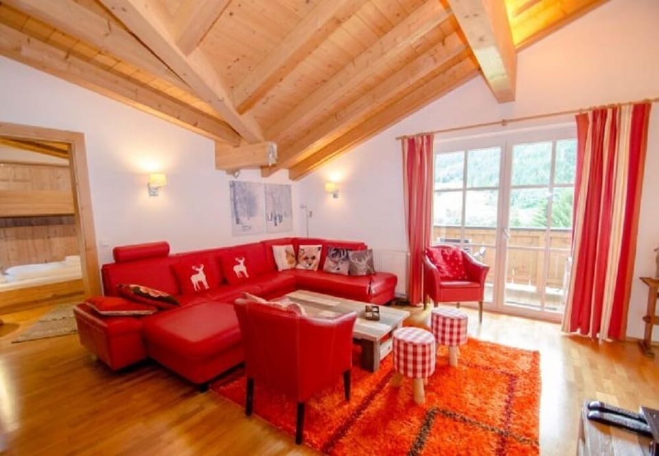 Luxury Penthouse, 4 Bedrooms, Mountain View | Living area | Flat-screen TV