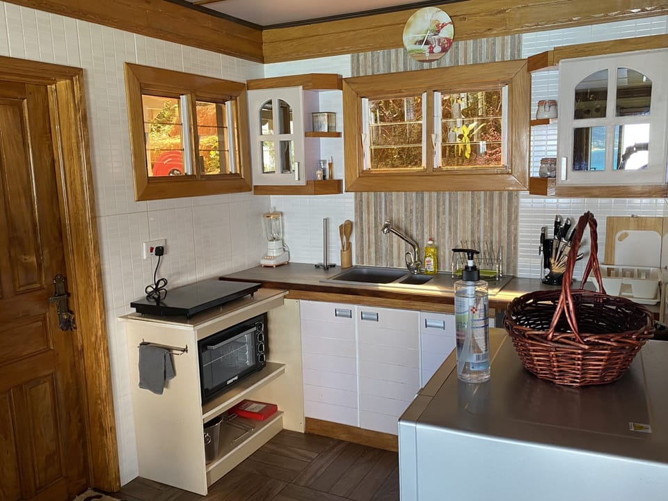 Panoramic Villa, 1 Bedroom | Private kitchen | Coffee/tea maker, full-size fridge, microwave, oven