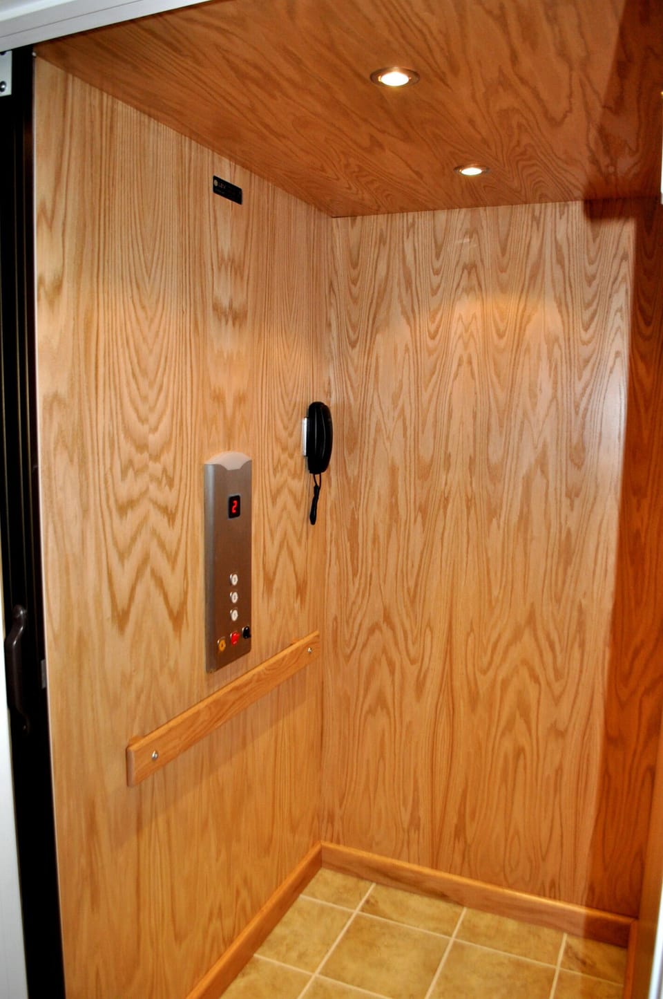 Interior of HC accessible elevator