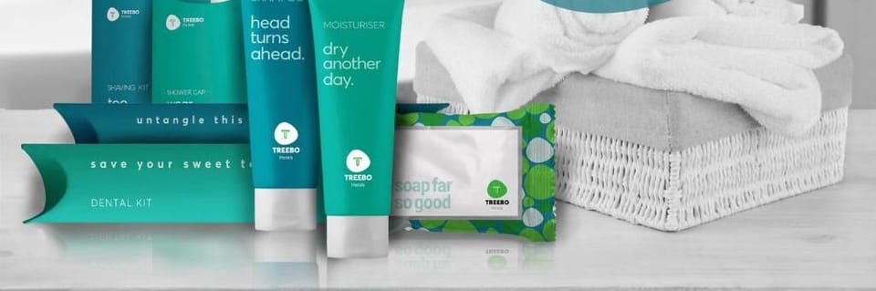 Shower, free toiletries, towels, soap