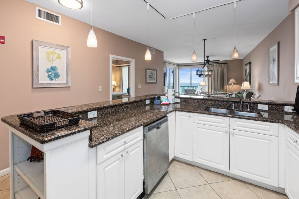 Open Layout from Kitchen to Dining Room to Living Room. All Tile; No Carpeting!