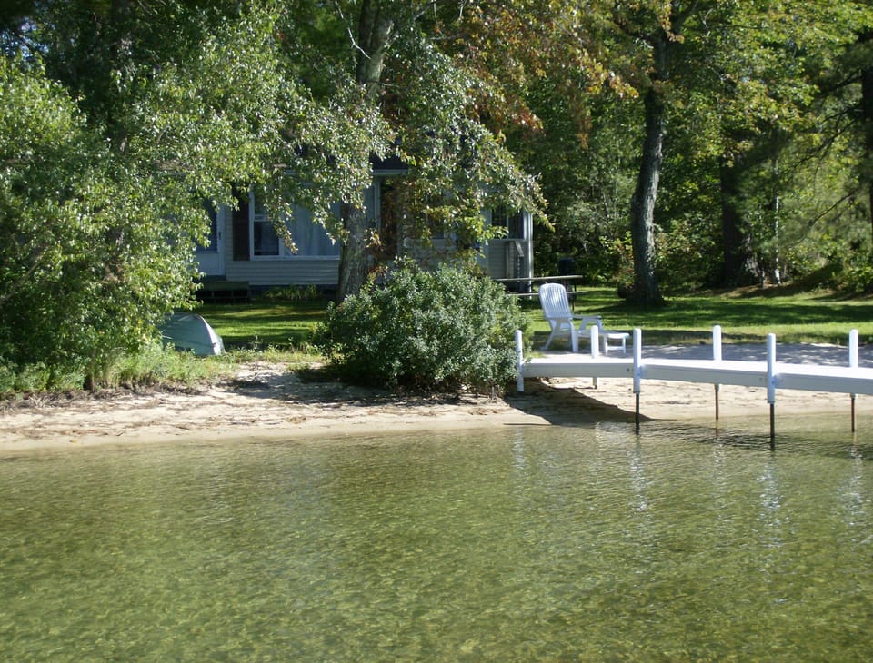 Large PRIVATE grassy yard and beach for swimming.  